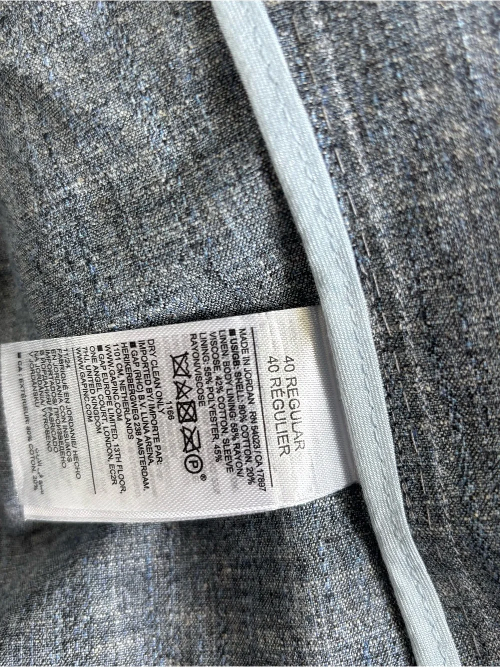 Banana Republic Blue Cotton-Linen Suit Jacket